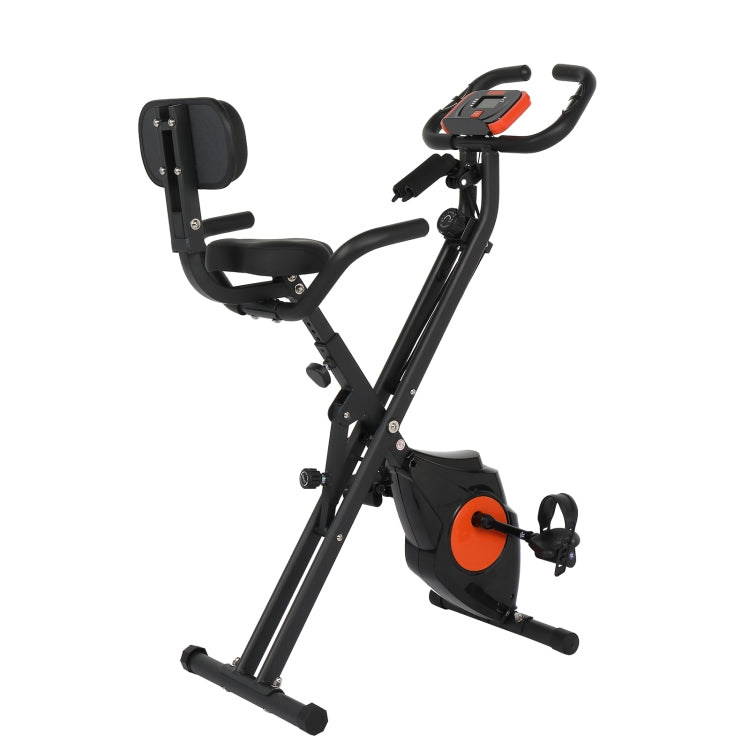 [US Warehouse] Home Foldable Exercise Bike with 3.31 lbs Magnetic Control Flywheel & Electronic Instrument & Adjustable Seat & Backrest