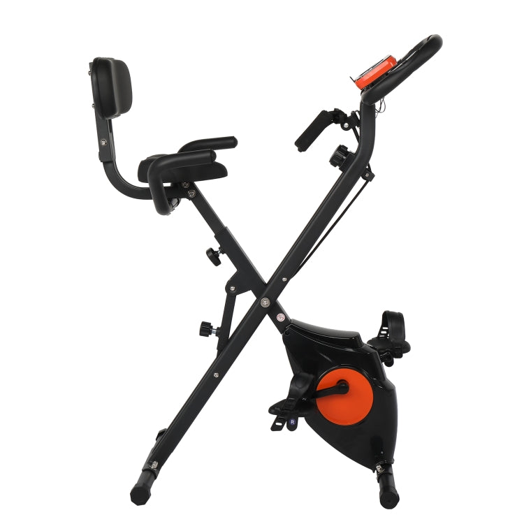 [US Warehouse] Home Foldable Exercise Bike with 3.31 lbs Magnetic Control Flywheel & Electronic Instrument & Adjustable Seat & Backrest