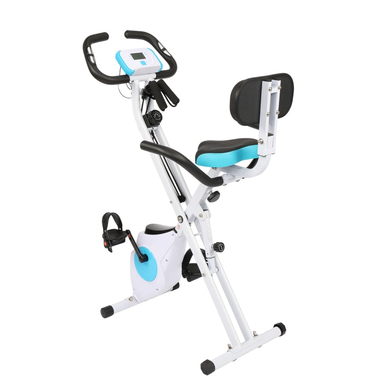 [US Warehouse] Home Foldable Exercise Bike with 3.31 lbs Magnetic Control Flywheel & Electronic Instrument & Adjustable Seat & Backrest