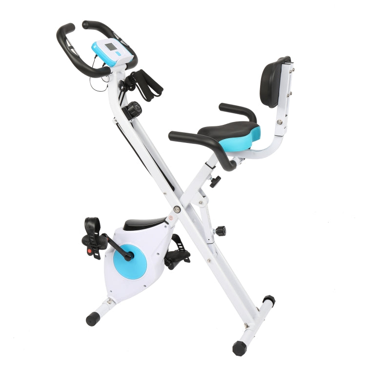 [US Warehouse] Home Foldable Exercise Bike with 3.31 lbs Magnetic Control Flywheel & Electronic Instrument & Adjustable Seat & Backrest