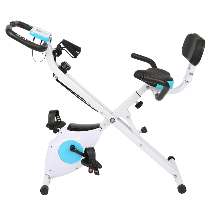 [US Warehouse] Home Foldable Exercise Bike with 3.31 lbs Magnetic Control Flywheel & Electronic Instrument & Adjustable Seat & Backrest
