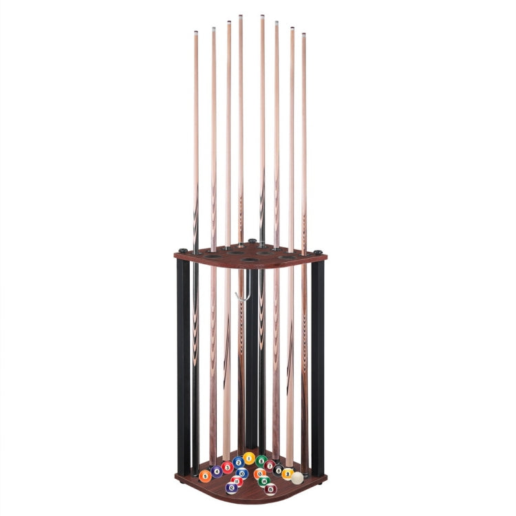 [US Warehouse] 8-hole Wooden Floor-standing Fan-shaped Billiard Cue Holder