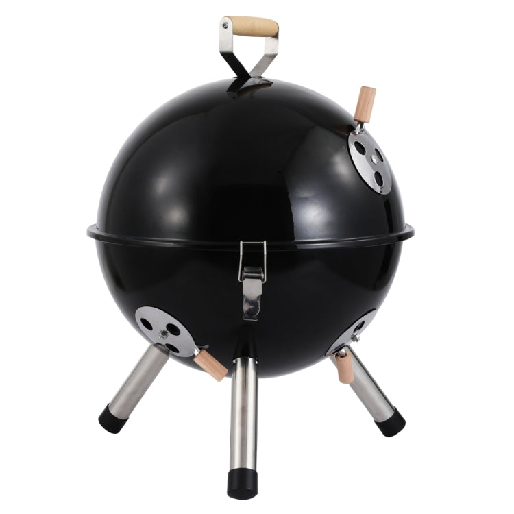 [US Warehouse] Portable Outdoor Stainless Steel Spherical Barbecue Grill Household Charcoal Barbecue Rack