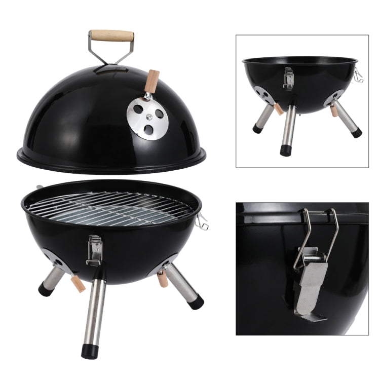 [US Warehouse] Portable Outdoor Stainless Steel Spherical Barbecue Grill Household Charcoal Barbecue Rack