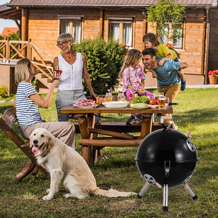 [US Warehouse] Portable Outdoor Stainless Steel Spherical Barbecue Grill Household Charcoal Barbecue Rack