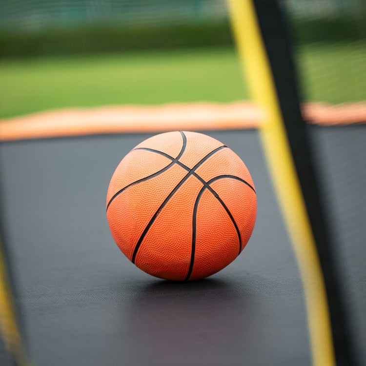 [US Warehouse] 14FT Outdoor Entertainment Trampoline with Safety Net & Basketball Hoop & Mini Basketball & Ladder & Pump