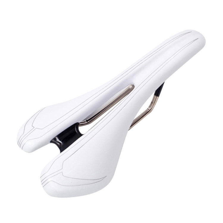 S107 MTB Road Bike EVA Microfiber Leather Super Light Bicycle Hollow Seat Saddle(White)