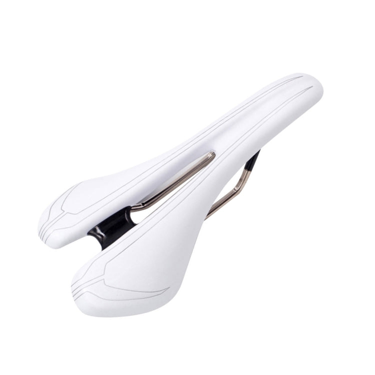 S107 MTB Road Bike EVA Microfiber Leather Super Light Bicycle Hollow Seat Saddle(White)