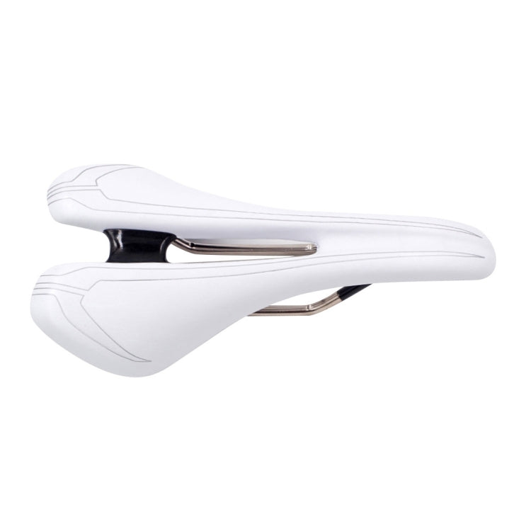 S107 MTB Road Bike EVA Microfiber Leather Super Light Bicycle Hollow Seat Saddle(White)