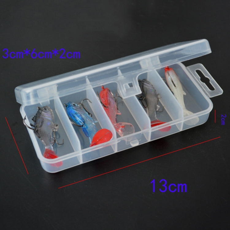 5 PCS 6cm/8.5g Fishing Artificial Bait Lures Treble Hooks Baits Set with Plastic Case