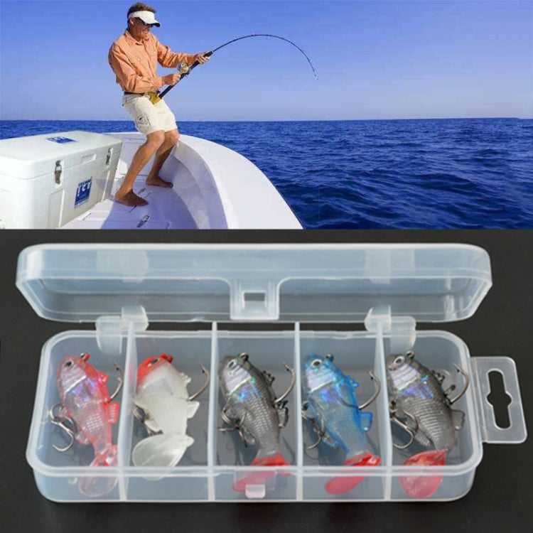 5 PCS 6cm/8.5g Fishing Artificial Bait Lures Treble Hooks Baits Set with Plastic Case