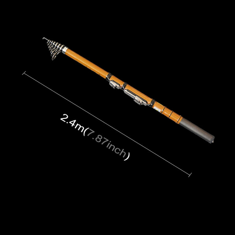 49cm Portable Telescopic Winter Ice Fishing Rod Fishing Tackle Pole, Extension Length: 2.4m