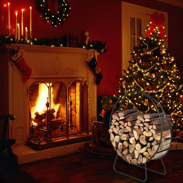 [US Warehouse] Round Iron Firewood Holder, Size: 79.8 x 33.5 x 13.2 inch