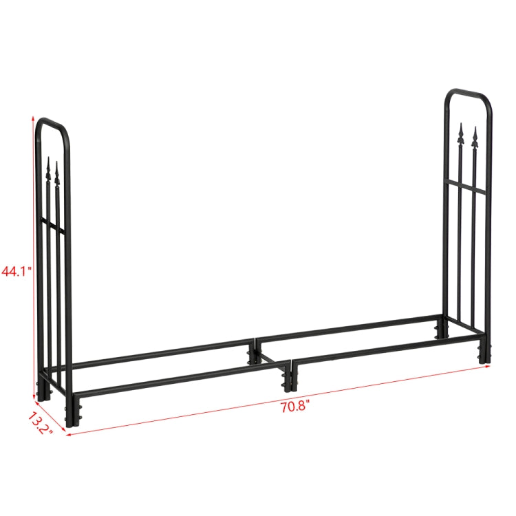 [US Warehouse] Arrow Style Iron Firewood Holder, Size: 70.8 x 44.1 x 13.2 inch