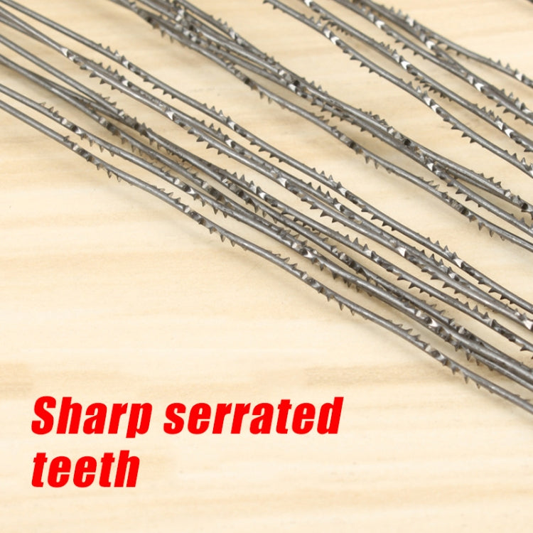 10 PCS 130 x 0.1mm High Carbon Steel Filament Small Toothed Belt Spiral Pull Flower Saw Blade for U Shape Hacksaw (OG7432)