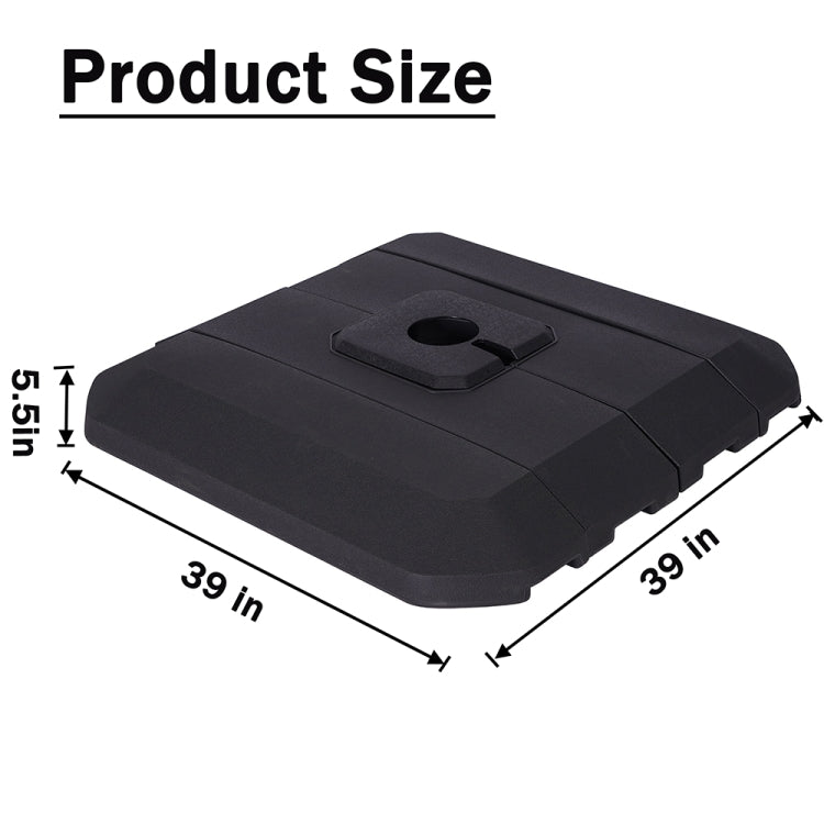 [US Warehouse] 4 in 1 Portable Square Plastic Base for All Kinds of Cross Parasols Base, with Handle