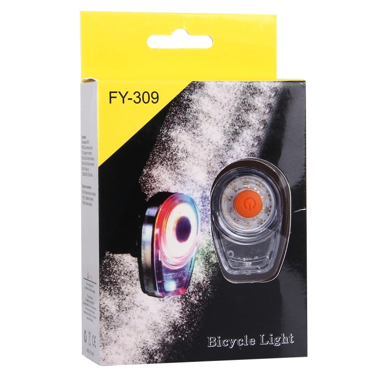 FY-309 Mini Multi Flash Modes Rechargeable Multi Color Round Ring COB LED Bicycle Tail Light