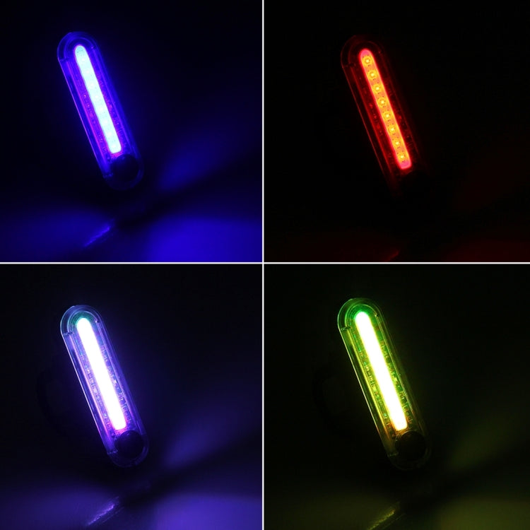 Waterproof USB Rechargeable 6 Modes Multi Color Light 100LM COB LED Bike Taillight with Clip