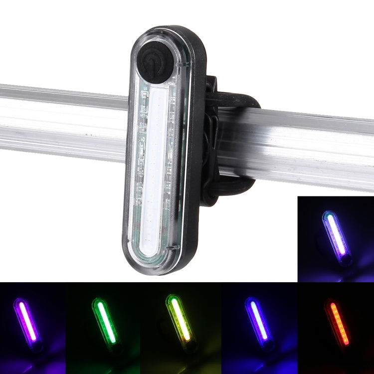 Waterproof USB Rechargeable 6 Modes Multi Color Light 100LM COB LED Bike Taillight with Clip