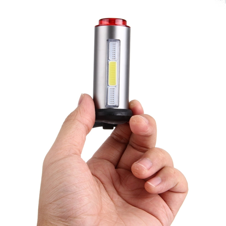 USB Rechargeable 360 Degree 7 Modes Three Color Light 100LM 3 COB + 1 LED Bike Taillight with Clip
