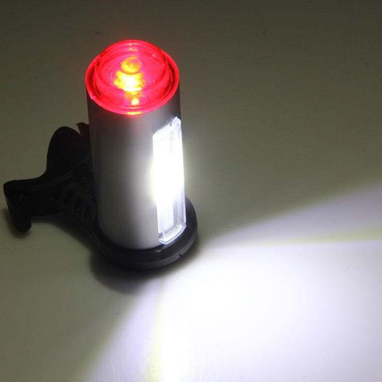 USB Rechargeable 360 Degree 7 Modes Three Color Light 100LM 3 COB + 1 LED Bike Taillight with Clip