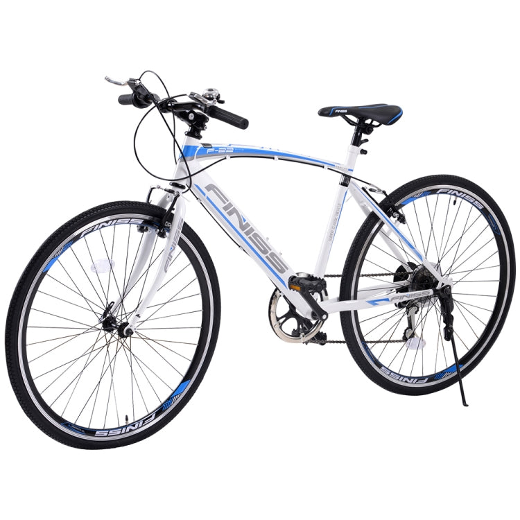 [JPN Warehouse] FINISS 26 inch 6-speed Gear Light Bicycle Cross Bike Mountain Road Bike With Key (White)