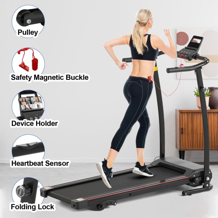 [US Warehouse] FYC Portable Folding Treadmill with 3 Manual Inclines for Home, US Plug(Black)