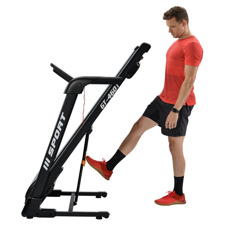 [US Warehouse] GT-4601 2.25hp Diamond Silent Belt Treadmill Foldable Jogging Fitness Machine with 12 Preset Programs & LCD Display & Speaker