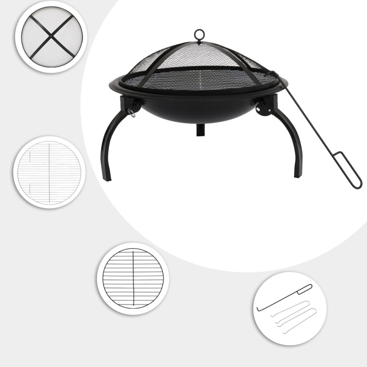 [US Warehouse] ZOKOP 21 inch Charcoal Grill with Charcoal Net &Carrying Bag