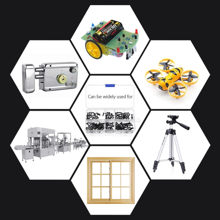 120 PCS M3 Carbon Steel Bolt 10-20mm Button Head Hex Socket Cap Screw Bolt Metric (Black)