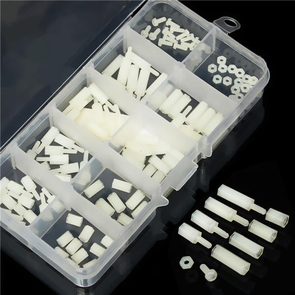 120 PCS Nylon M2 Hexagonal Screw Nut Separation Pillar Combination Set (White)