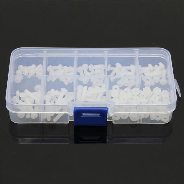120 PCS Nylon M2 Hexagonal Screw Nut Separation Pillar Combination Set (White)