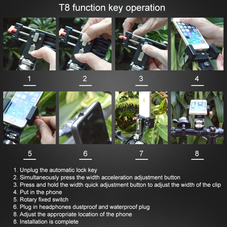 ANTUSI T8 Bicycle Phone Holder Compatible with 3.0-6.5 inch mobile phones