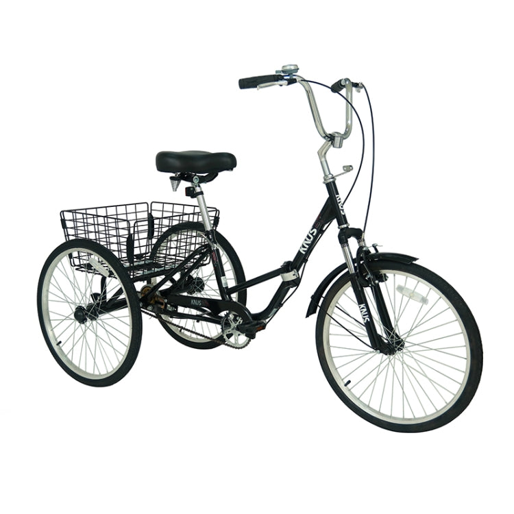 [US Warehouse] ZUKKA 24 inch Foldable Tricycle with Big Basket for Adults