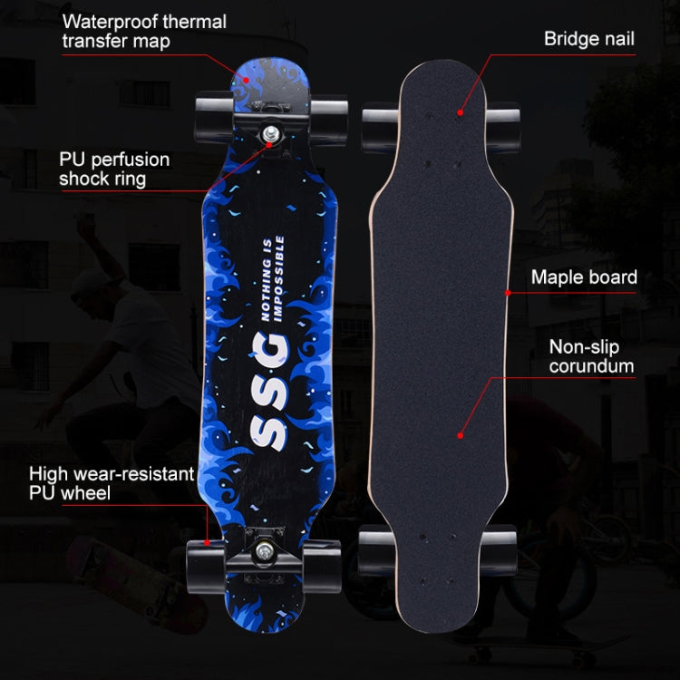 Maple Material Four Wheels Skateboard Fashionable Teenagers Scooter for Beginners, Random Style Delivery