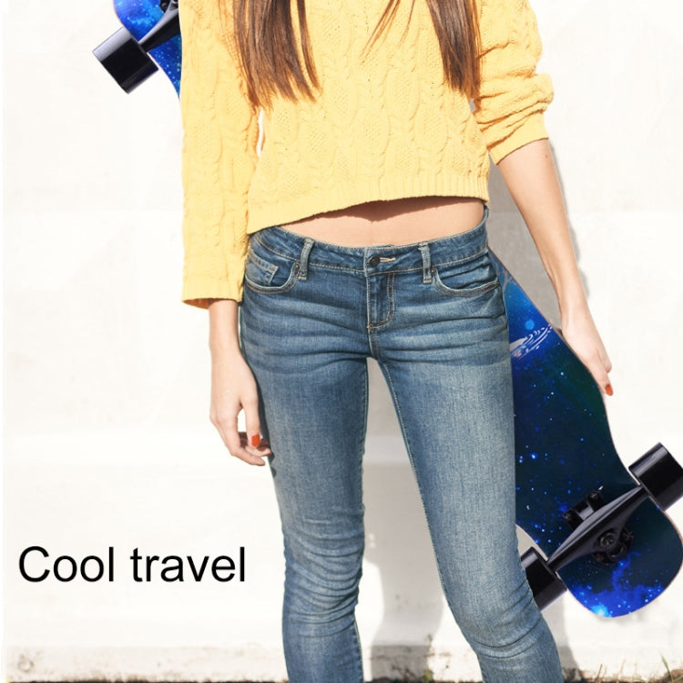 Maple Material Four Wheels Skateboard Fashionable Teenagers Scooter for Beginners, Random Style Delivery