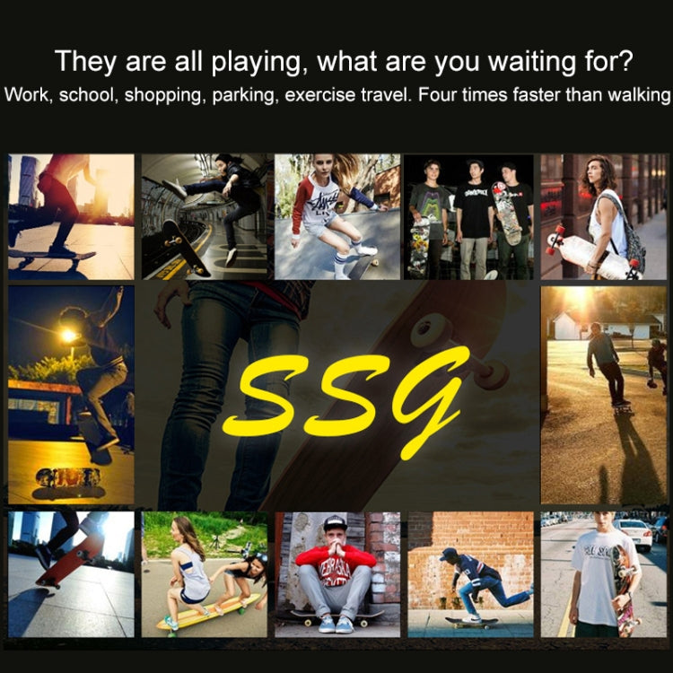 Maple Material Four Wheels Skateboard Fashionable Teenagers Scooter for Beginners, Random Style Delivery