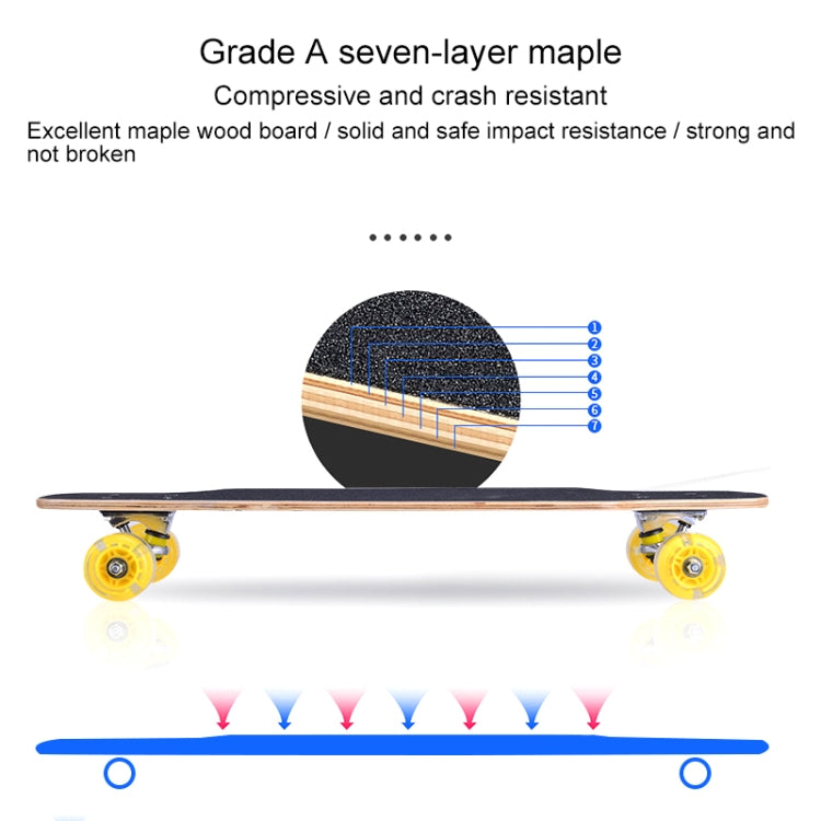 Maple Material Four Wheels Skateboard Fashionable Teenagers Scooter for Beginners, Random Style Delivery