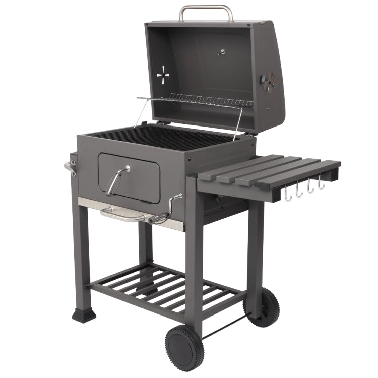 [US Warehouse] ZOKOP Square Oven Charcoal Oven with Plastic Wheel