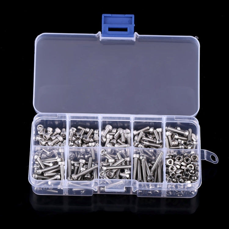 340 PCS DIN912 Hex Socket Screws Bolts Nut M3 Stainless Steel Cap Head Screw Set