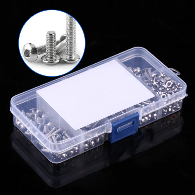 340 PCS ISO7380 Hex Socket Screws Bolts Nut M3 Stainless Steel Pan Head Screw Set