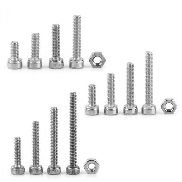 480 PCS DIN912 Hex Socket Screws Bolts Nut M2 M3 M4 Stainless Steel Cap Head Screw Set