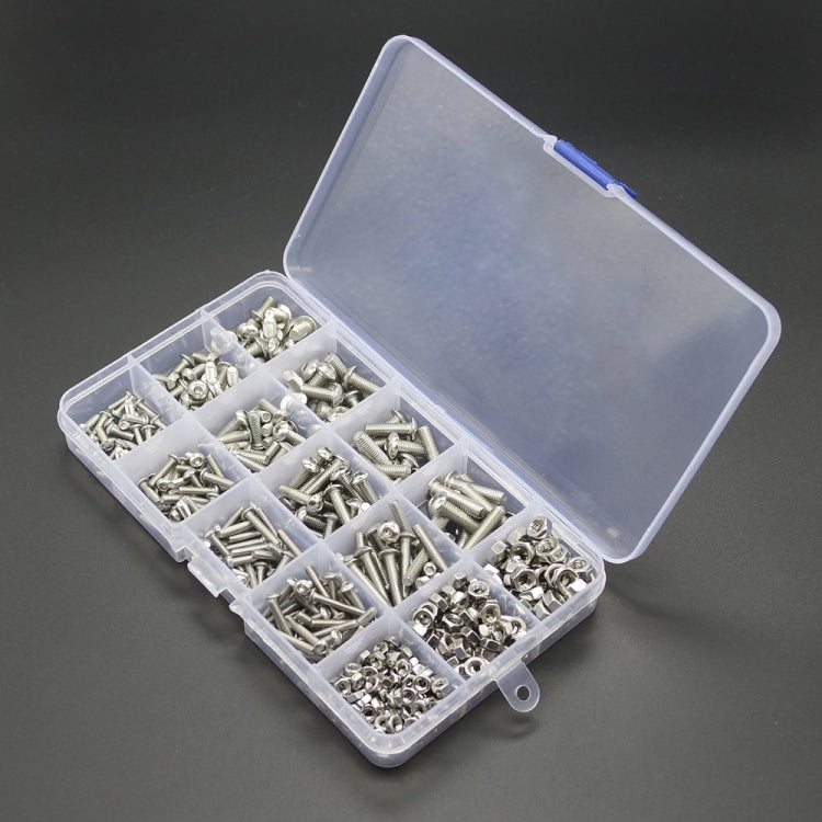 500 PCS M3 M4 M5 304 Stainless Steel Nut & Bolt Assortment Button Head Hex Socket