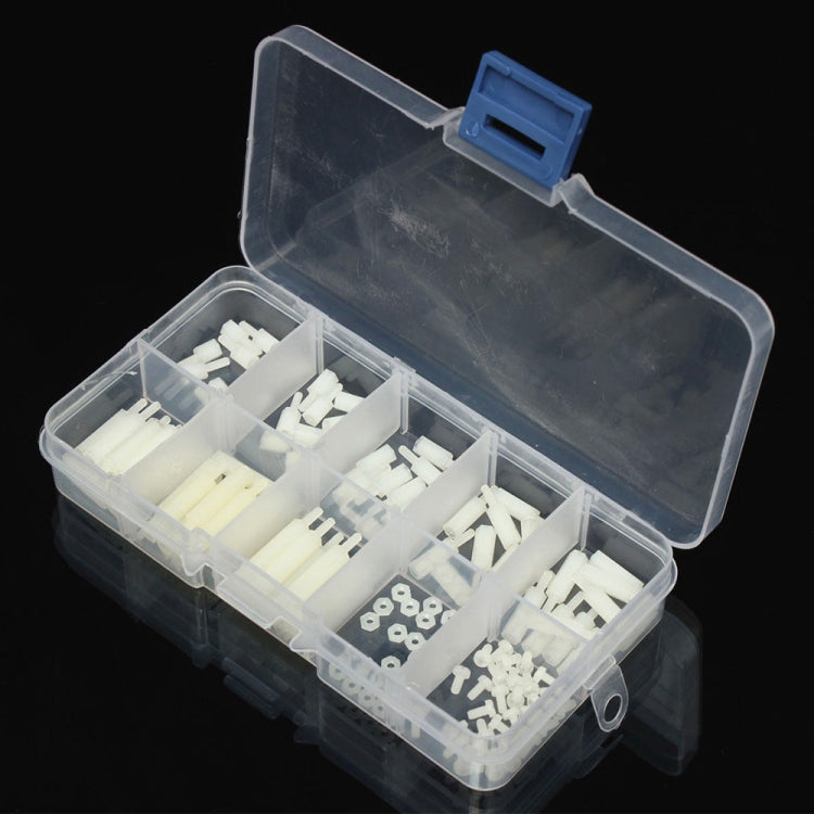 140 PCS Nylon M2 White Hex Socket Stud Nut Screws PCB Standoff Assortment Kit(White)