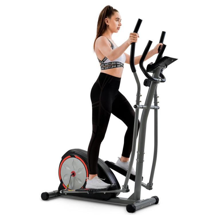 [EU Warehouse] Home Cross Elliptical Trainer with LCD Display & Equipment Stand(Black Red)