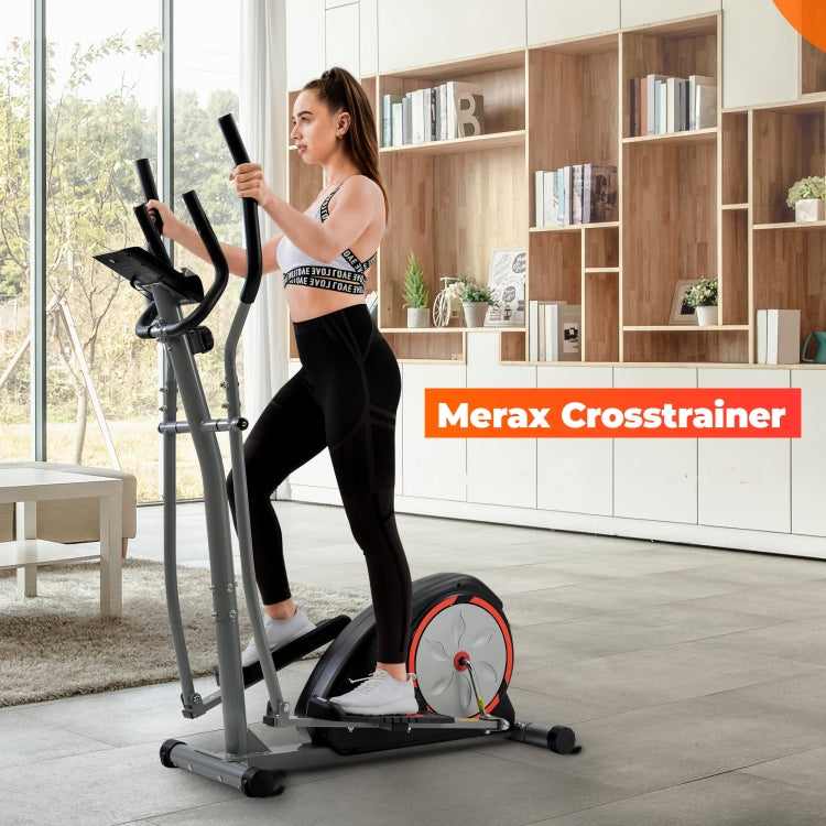 [EU Warehouse] Home Cross Elliptical Trainer with LCD Display & Equipment Stand(Black Red)