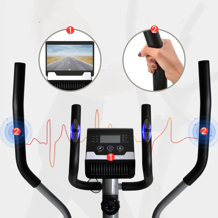[EU Warehouse] Home Cross Elliptical Trainer with LCD Display & Equipment Stand(Black Red)