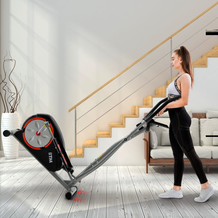 [EU Warehouse] Home Cross Elliptical Trainer with LCD Display & Equipment Stand(Black Red)