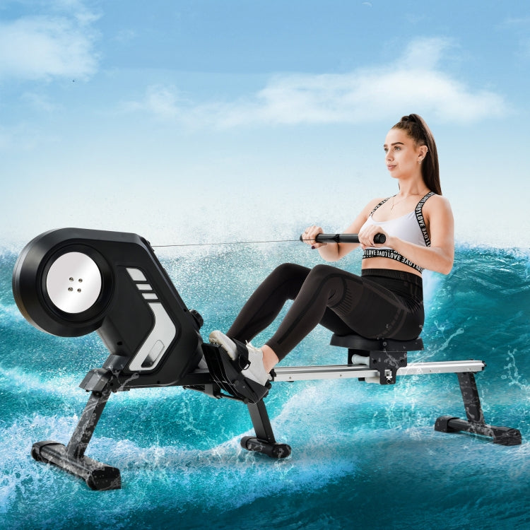 [EU Warehouse] Foldable Rowing Machine with Magnetic Resistance&LCD Display&Non-slip Pedals&Transport Wheels(Grey)
