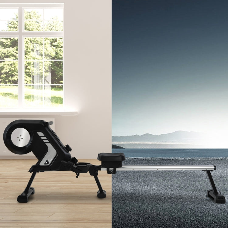 [EU Warehouse] Foldable Rowing Machine with Magnetic Resistance&LCD Display&Non-slip Pedals&Transport Wheels(Grey)